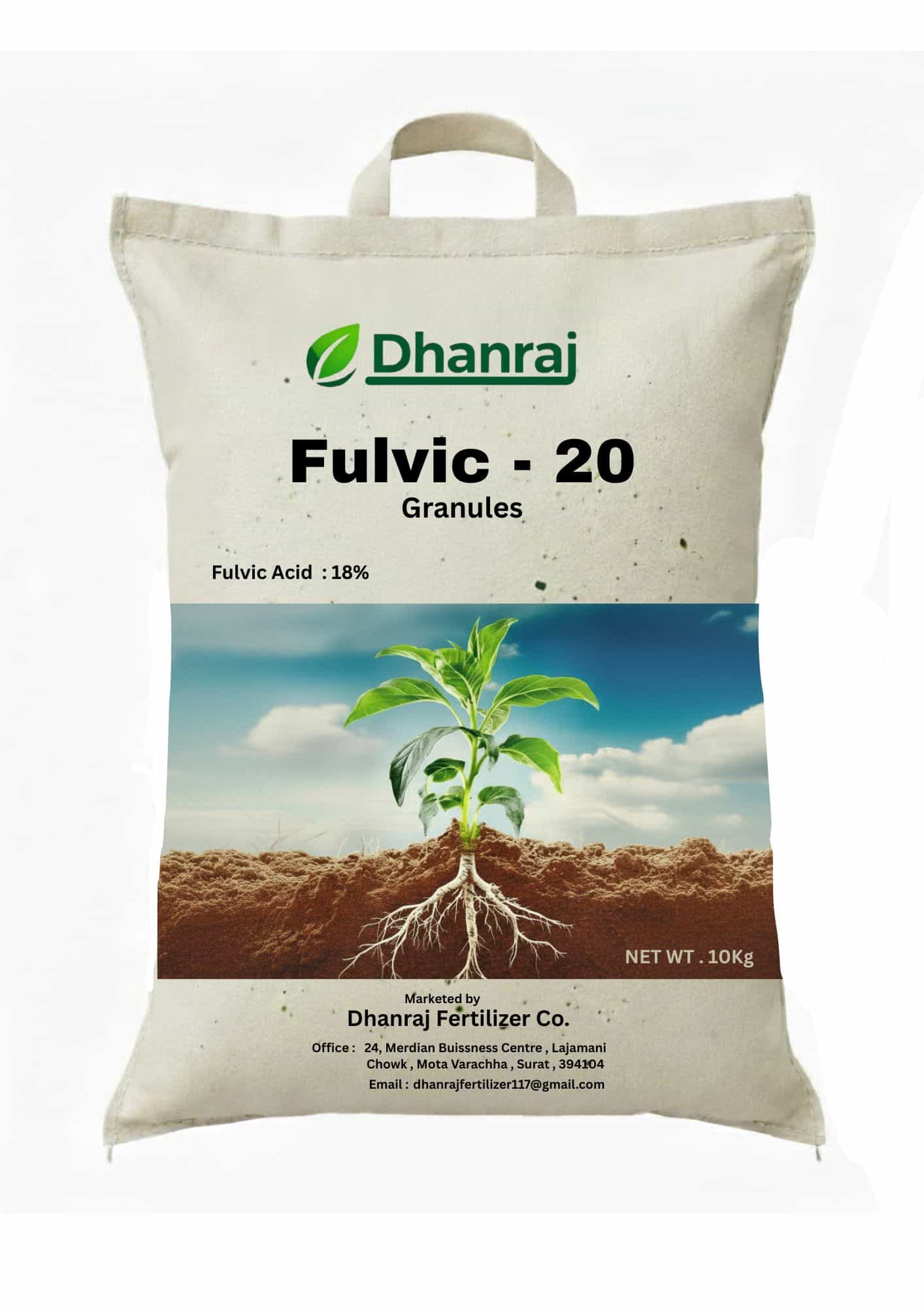Fulvic acid granules