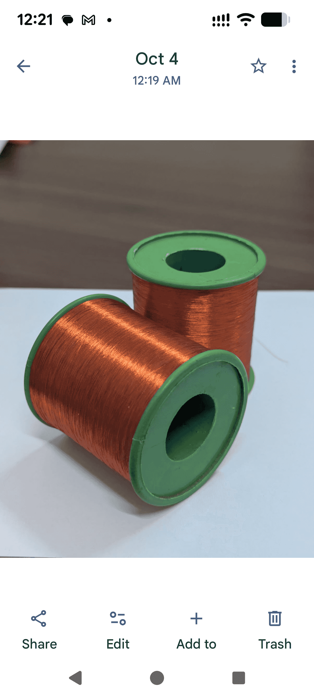 75d. Red cupper jari metalic yarn